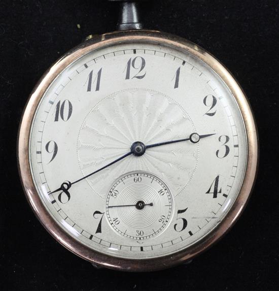 A mid 20th century gold plated and gun metal dress pocket watch,